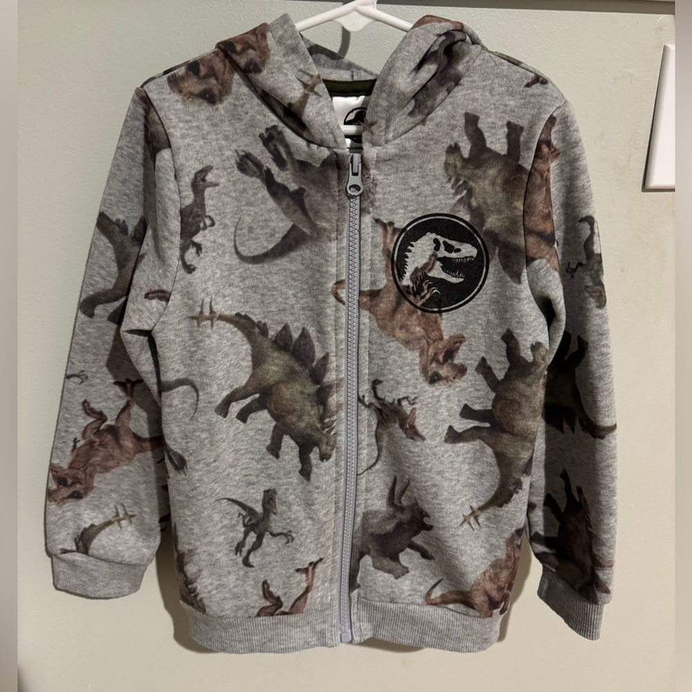 Kids Jurassic World Dinosaur Hoodie - Gray